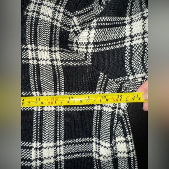 Chaps Women's Plaid Asymmetrical Moto Zip Sweater Jacket Size XL EUC - Picture 6 of 7